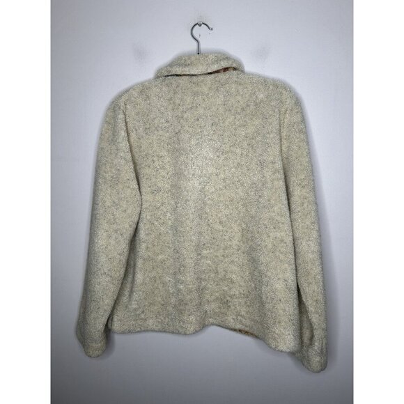 Orvis Sherpa Cardigan Womens Tapestry Floral Trim Fleece Cozy Bohemian Medium - Picture 5 of 9